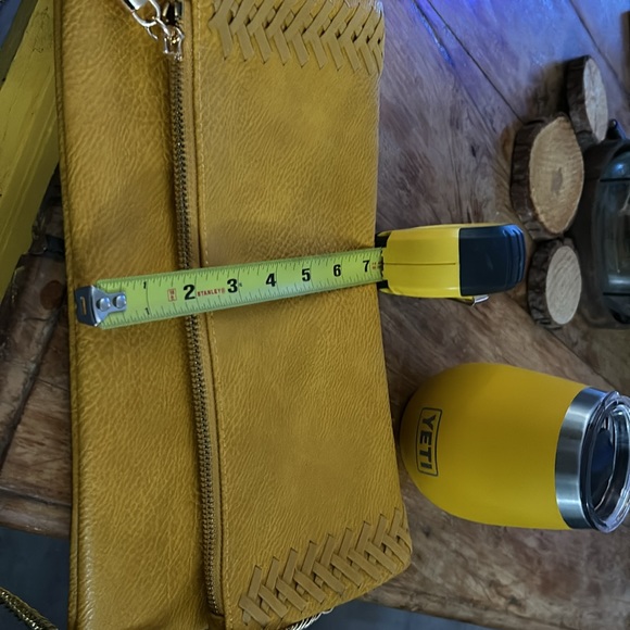 Moda Luxe Envelope Clutch in yellow ochre. Moving sale! - Picture 6 of 8